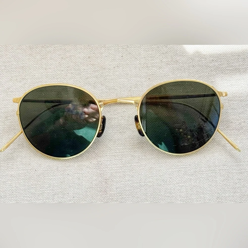 Vintage Oliver People LA Series Gold Aviator Sunglasses - Picture 1 of 12